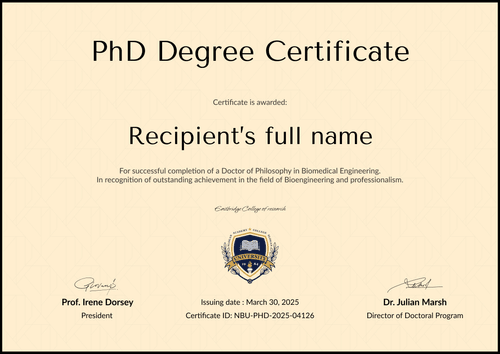 Classic PhD Certificate Template – Landscape Classic PhD Certificate Template – Landscape