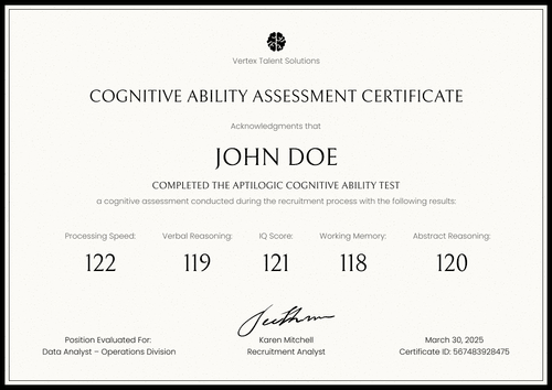 Classic IQ Certificate Template – Landscape Classic IQ Certificate Template – Landscape
