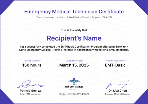 Download Free EMT Certificate Template in Word – Landscape Download Free EMT Certificate Template in Word – Landscape
