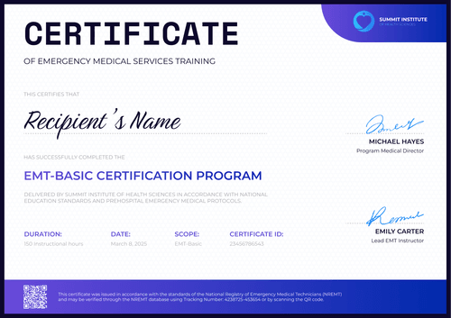 Free Impactful EMT Certificate Template – Landscape Free Impactful EMT Certificate Template – Landscape