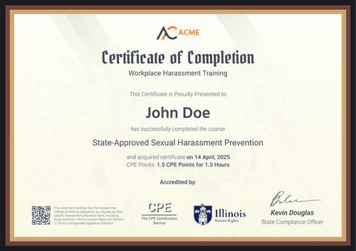 Free Sexual Harassment Training Certificate Template – Landscape Free Sexual Harassment Training Certificate Template – Landscape