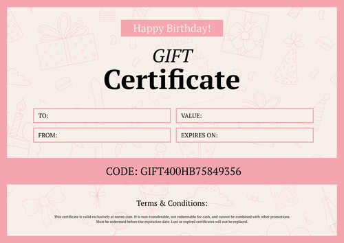 Soft Birthday Gift Certificate Template – Landscape Soft Birthday Gift Certificate Template – Landscape
