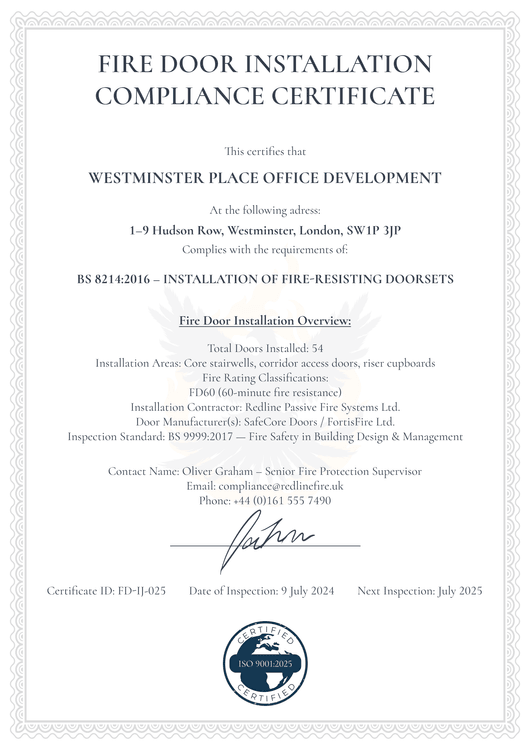 Classic Fire Door Installation Certificate Template – Portrait Classic Fire Door Installation Certificate Template – Portrait