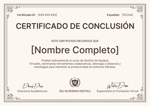 Plantilla certificado de finalización elegante y formal – Horizontal Plantilla certificado de finalización elegante y formal – Horizontal