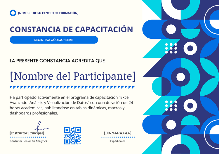 Modelo de certificado de capacitación abstracto y moderno Modelo de certificado de capacitación abstracto y moderno
