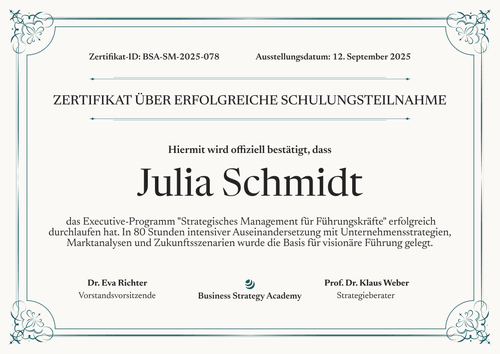 Elegante Schulungszertifikat Vorlage – Querformat Elegante Schulungszertifikat Vorlage – Querformat