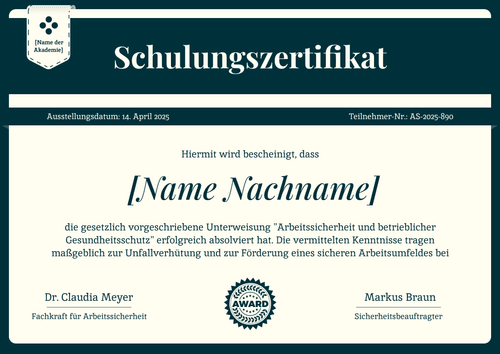 Formelle akademische Schulungszertifikat Vorlage – Querformat Formelle akademische Schulungszertifikat Vorlage – Querformat