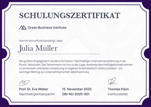 Saubere professionelle Schulungszertifikat Vorlage – Querformat Saubere professionelle Schulungszertifikat Vorlage – Querformat