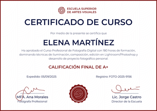 Modelo de certificado de curso minimalista – Horizontal Modelo de certificado de curso minimalista – Horizontal
