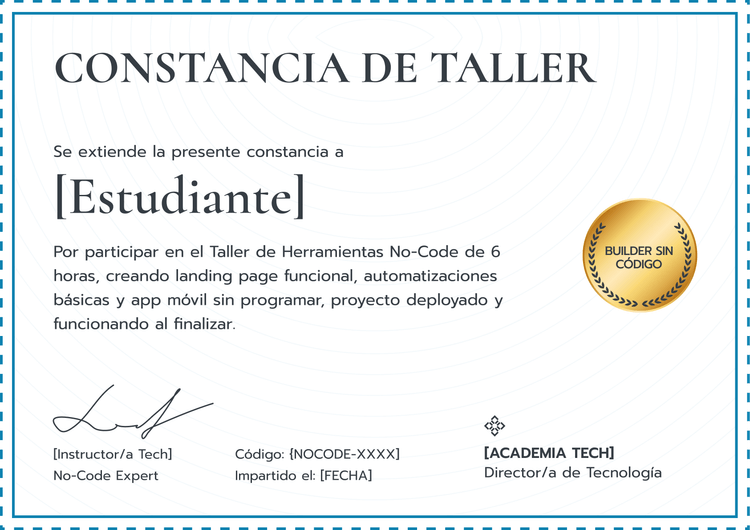 Modelo de certificado de taller delicado y profesional Modelo de certificado de taller delicado y profesional