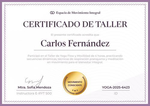 Edita modelo de certificado de taller personalizado y profesional Word - Horizontal Edita modelo de certificado de taller personalizado y profesional Word - Horizontal