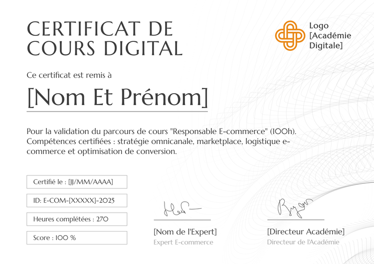 Modèle certificat de cours esthétique et formel Modèle certificat de cours esthétique et formel