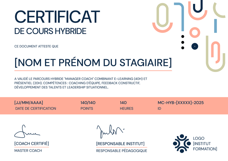 Modèle certificat de cours remarquable et moderne Modèle certificat de cours remarquable et moderne