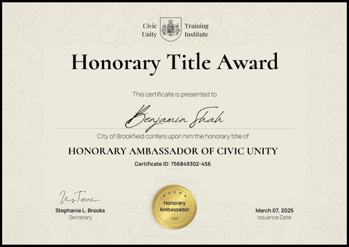 Personalize Formal Honorary Certificate Templates with Certifier - Landscape Personalize Formal Honorary Certificate Templates with Certifier - Landscape