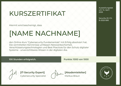 Kurszertifikat Vorlage – Querformat Kurszertifikat Vorlage – Querformat