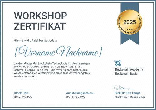 Zertifikat Workshop Vorlage – Querformat Zertifikat Workshop Vorlage – Querformat