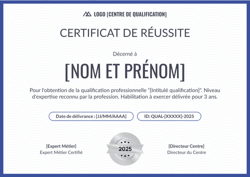Certificat de réussite modèle épuré – Paysage Certificat de réussite modèle épuré – Paysage