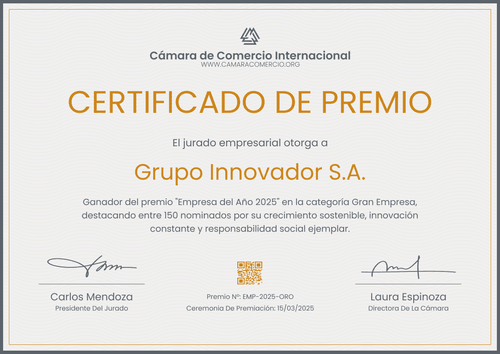Modelo de certificado de premio práctico – Horizontal Modelo de certificado de premio práctico – Horizontal