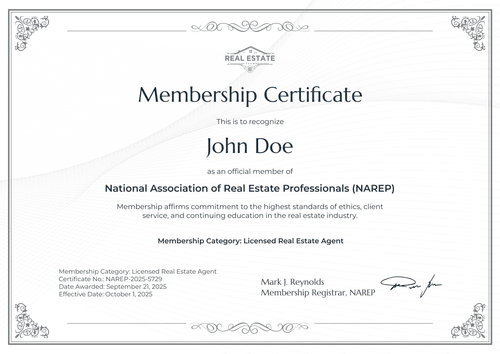Timeless White Real Estate Certificate Template to Edit for Free - Landscape Timeless White Real Estate Certificate Template to Edit for Free - Landscape