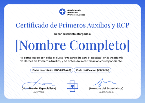 Modelo de certificado de primeros auxilios moderno y profesional - Horizontal Modelo de certificado de primeros auxilios moderno y profesional - Horizontal