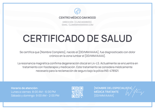 Valida tu modelo de certificado médico ligero – Horizontal Valida tu modelo de certificado médico ligero – Horizontal