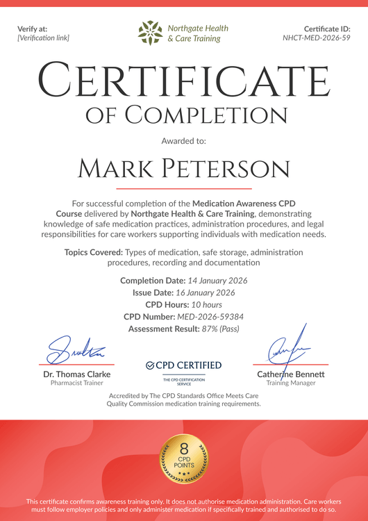 CPD Carer Certificate Template – Portrait CPD Carer Certificate Template – Portrait