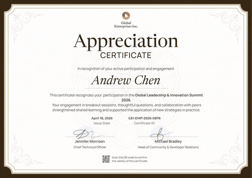 Participation Certificate of Appreciation Template for Leadership Summits - Landscape Participation Certificate of Appreciation Template for Leadership Summits - Landscape